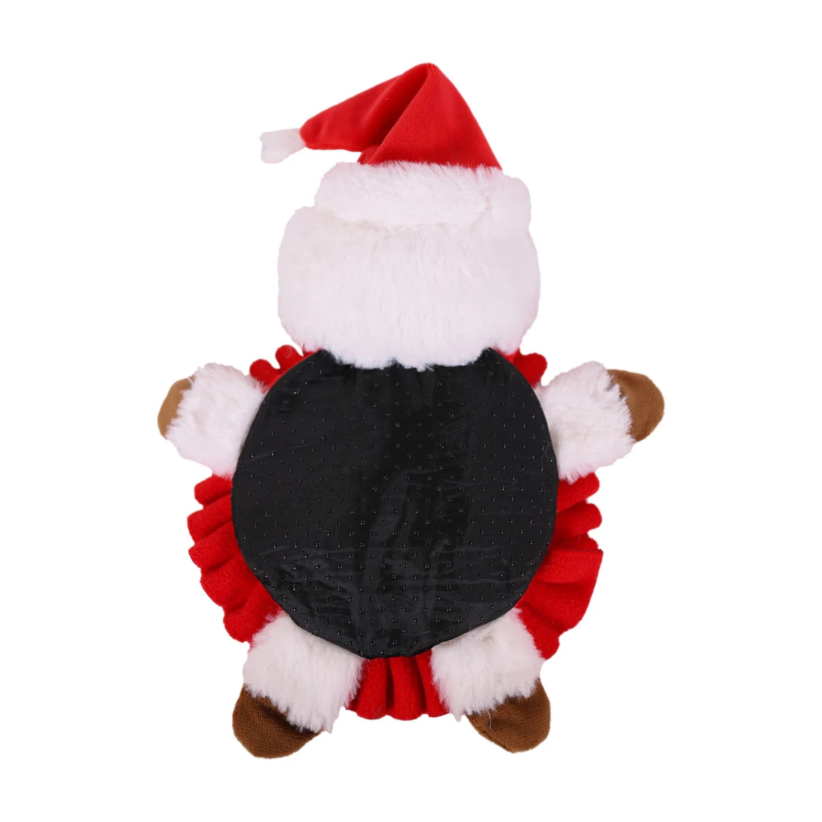 Back view of the Rosewood Steve Santa Snuffle Mat showing the black circular fabric backing, white Santa head and red snuffle layers.
