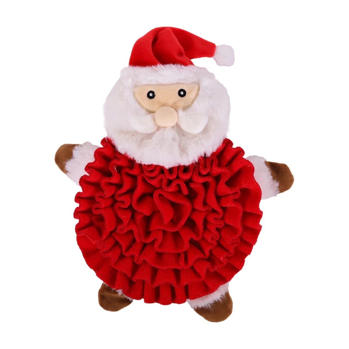 Rosewood Steve Santa Snuffle Mat for dogs and cats, featuring a fluffy white Santa face, red hat and bright red layered fabric for hiding treats.