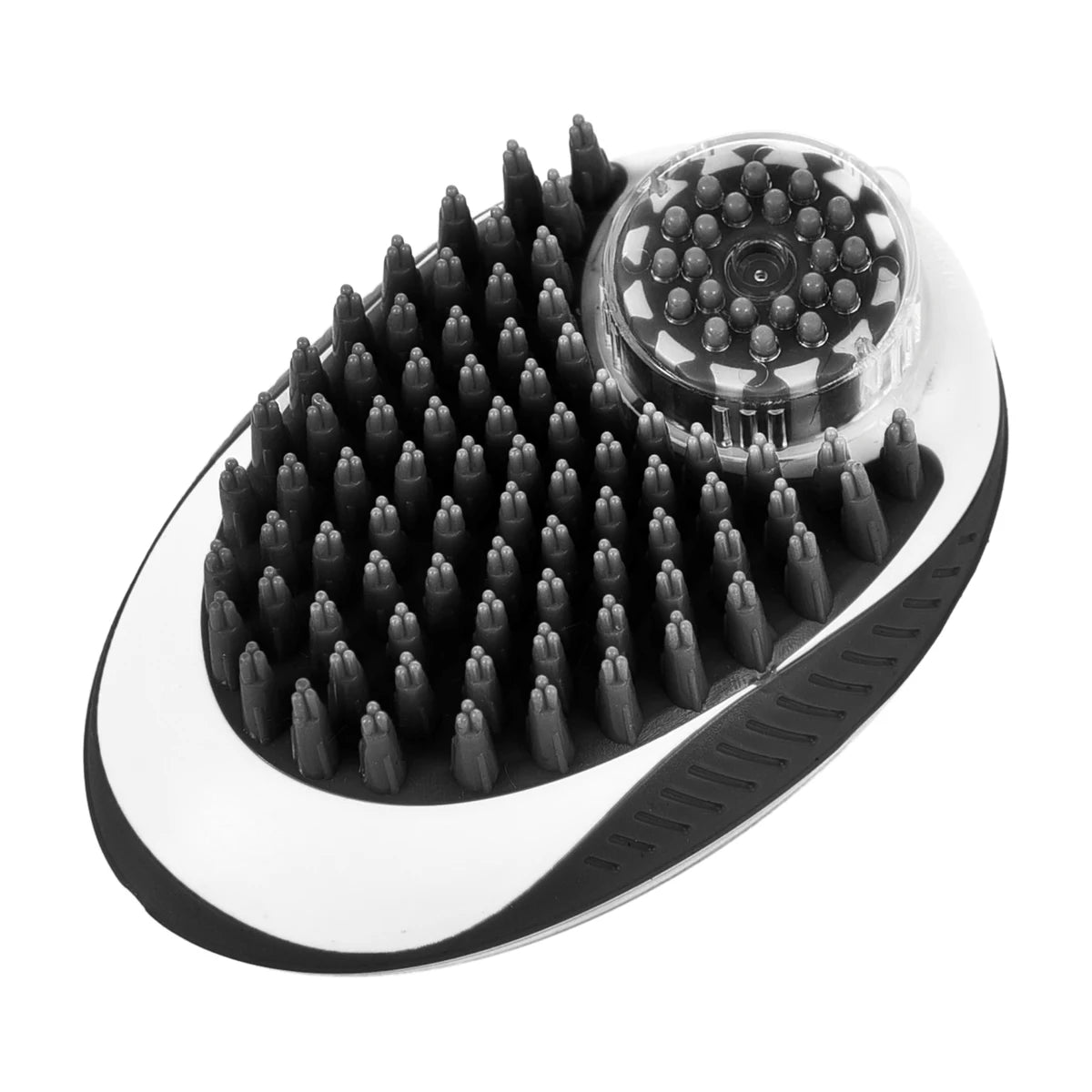 Rosewood 2-in-1 bath and groom brush for cats and dogs, shampoo dispensing brush with bathing bristles and massage rubber teeth