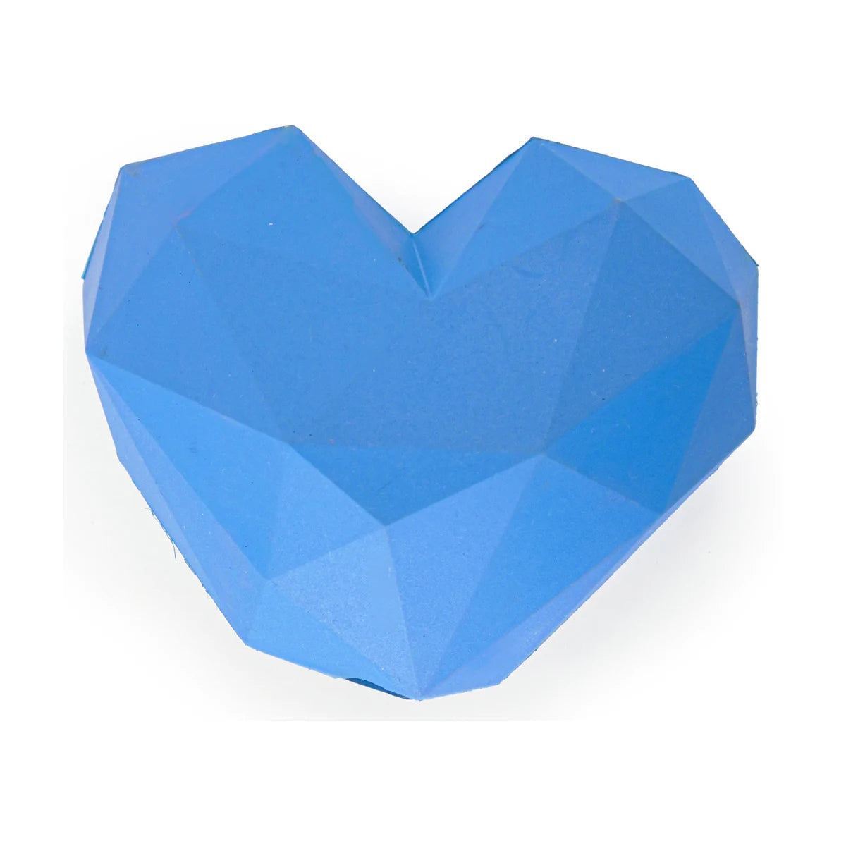 Rosewood Battersea Rubber Heart Treat Toy blue heart shaped dog enrichment toy front view