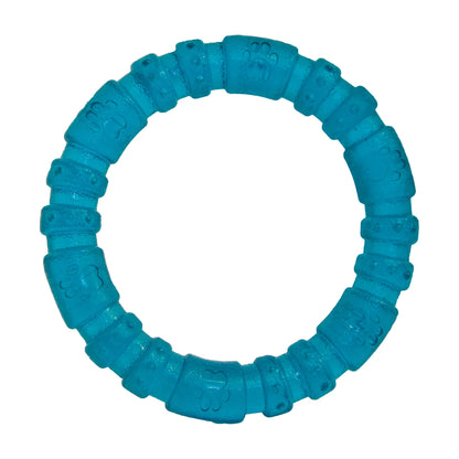 Blue Rosewood BioSafe Puppy Ring 7cm close-up showing mint-scented dental chew toy for puppies and small dogs