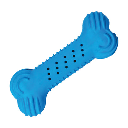 Rosewood Chillax Cool Bone Large blue rubber dog cooling chew toy with textured ridges