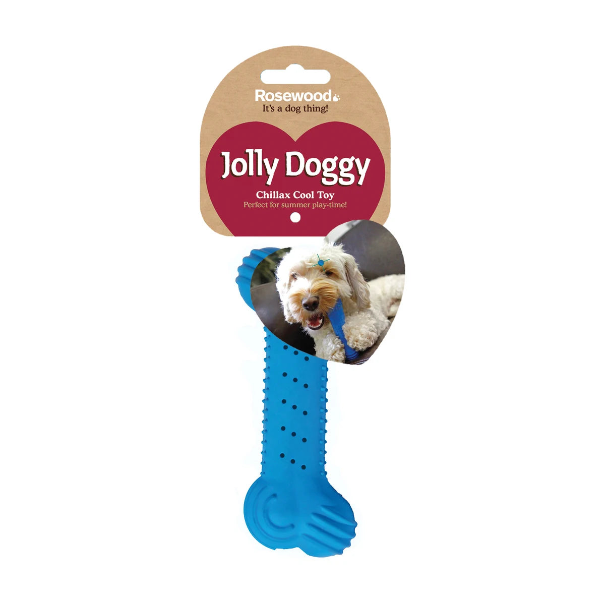 Rosewood Jolly Doggy Chillax Cool Bone Large packaging with blue cooling dog chew toy