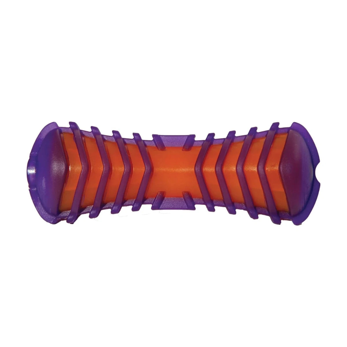 Rosewood Jolly Doggy Giggle Bone interactive dog toy with textured ridges and battery free giggle sound