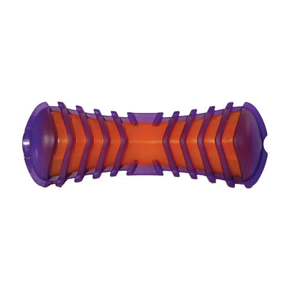 Rosewood Jolly Doggy Giggle Bone interactive dog toy with textured ridges and battery free giggle sound