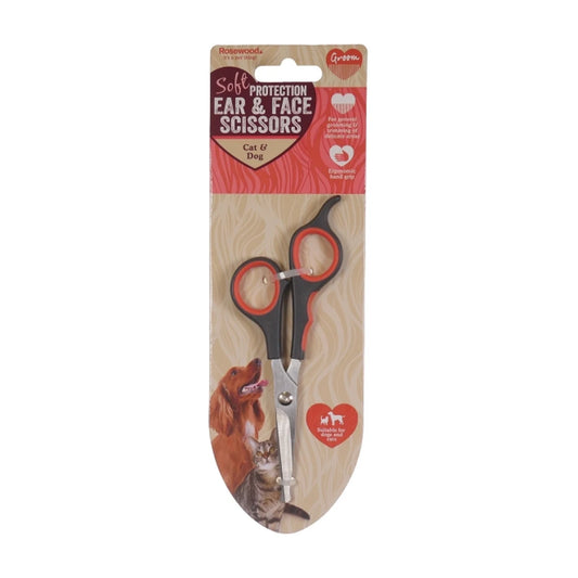 Rosewood Salon Grooming Soft Protection Ear and Face Scissors packaging for dogs and cats