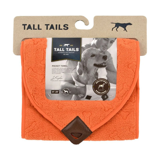 Rosewood Tall Tails Cape Pocket Towel for small dogs folded with packaging
