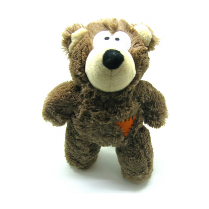 Close up of Rosewood Tough Rope Core Bear showing soft plush texture and cuddly dog toy design