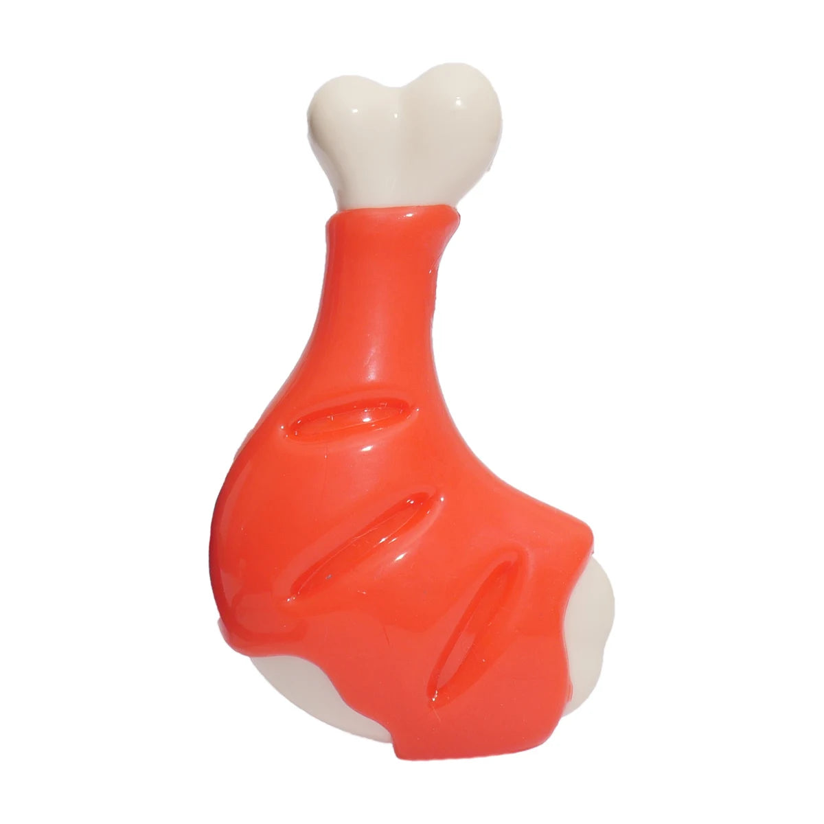 Rosewood Tough Toys Chicken Leg red and cream dog chew toy for flavoured chewing play