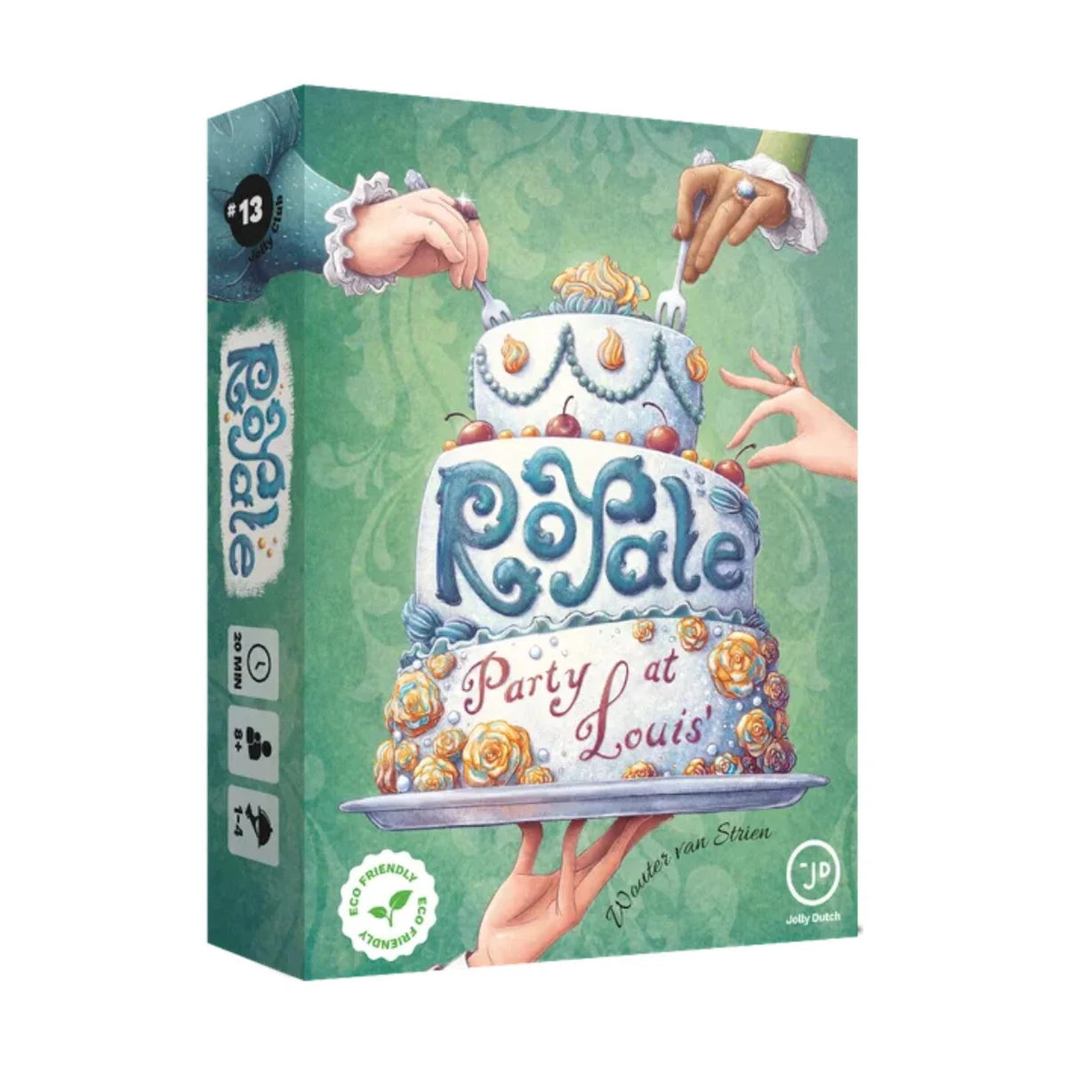 Royale: Party at Louis’ Card Game box by Jolly Dutch featuring the decorated royal feast cake artwork