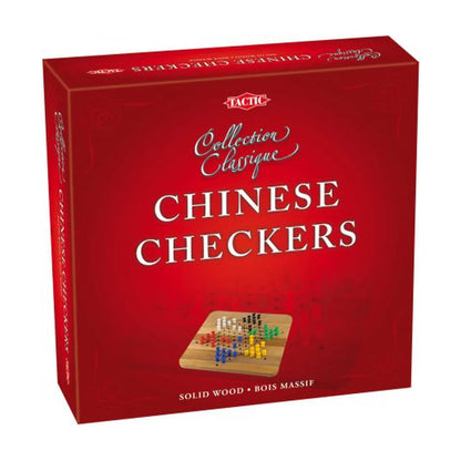 Rustic Chinese Checkers board game front box in wooden classic collection packaging