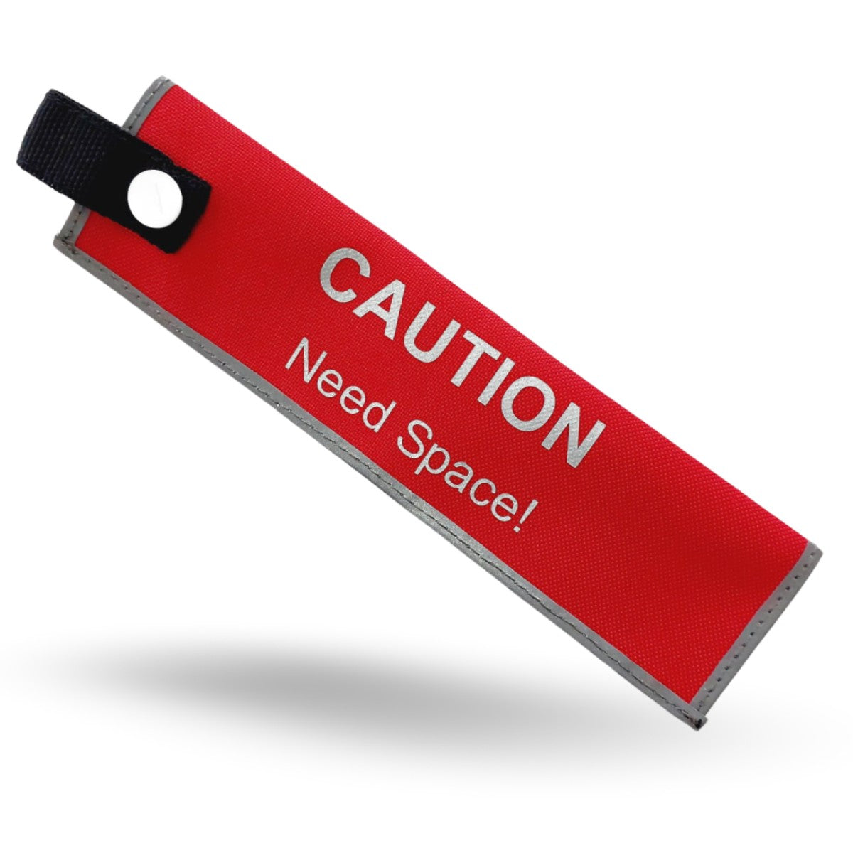 Safe Strides Caution Need Space alert sleeve with bold reflective wording for clear leash communication