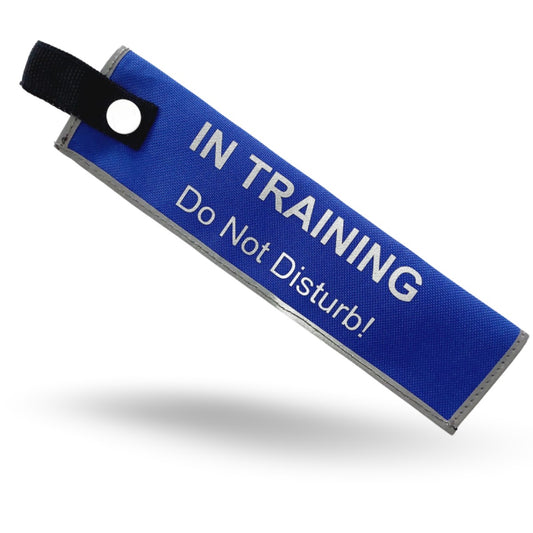 Safe Strides In Training alert sleeve with do not disturb message for clear leash communication