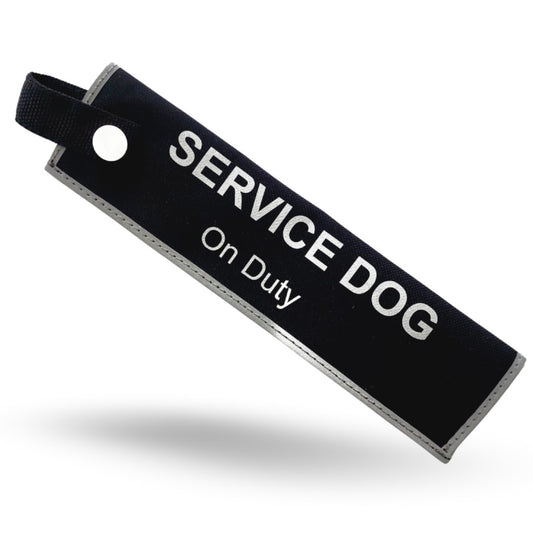 Safe Strides Service Dog black alert sleeve with bold on duty wording for clear leash communication