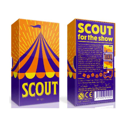 Scout card game box front and back angled view
