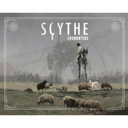 Scythe Encounters expansion front cover artwork with World of 1920 scene