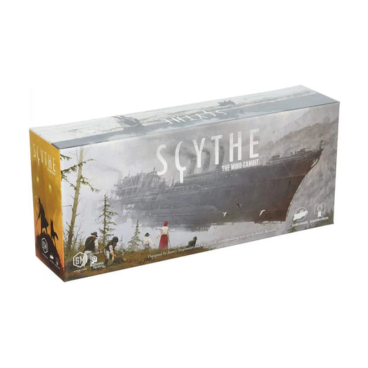 Scythe The Wind Gambit board game expansion box with airship artwork for the Scythe strategy game