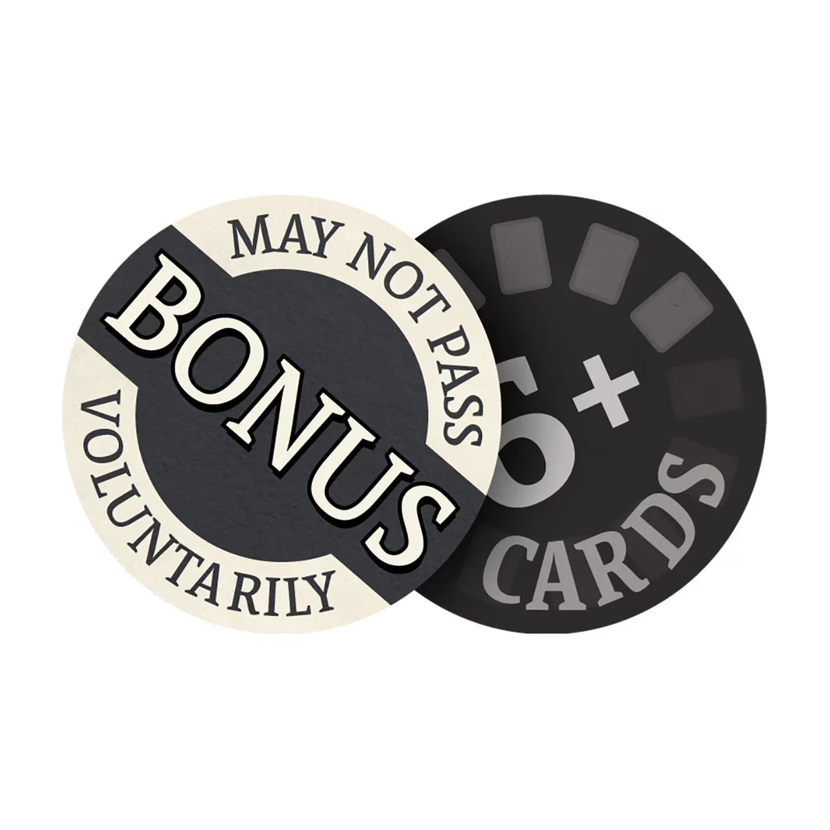Seers Catalog bonus tokens showing may not pass and bonus scoring tokens for the strategic card game
