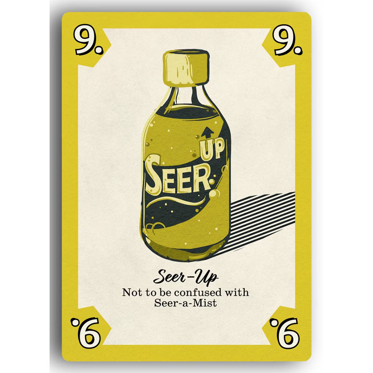 Seers Catalog Seer-Up card close-up showing item artwork and card value from the werewolf-themed strategy card game