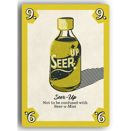 Seers Catalog Seer-Up card close-up showing item artwork and card value from the werewolf-themed strategy card game