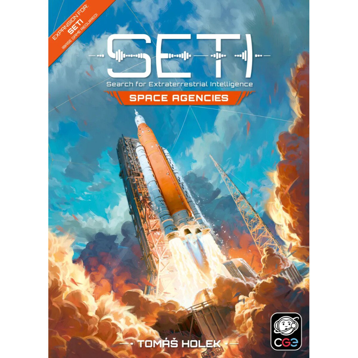 SETI Space Agencies Expansion front artwork with rocket launch and space agency theme