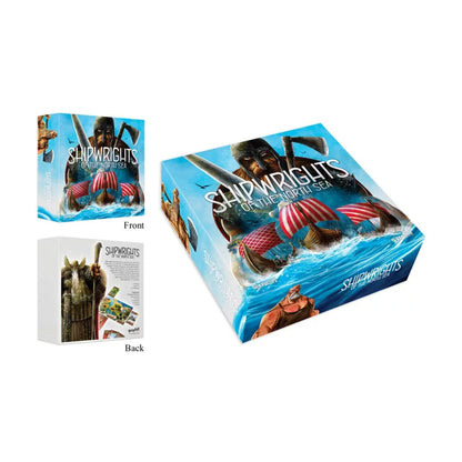 Shipwrights of the North Sea strategy board game box by Garphill Games showing front and back packaging
