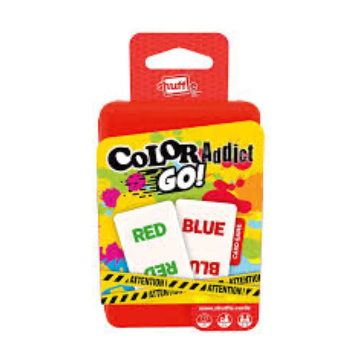 Shuffle Go Color Addict portable card game box for fast colour and word matching fun