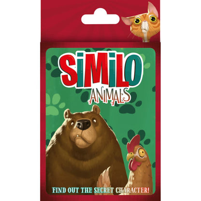 Similo Animals card game hanging pack front with bear, chicken and cat artwork