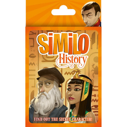 Similo History card game hanging pack front with orange artwork and historical character theme