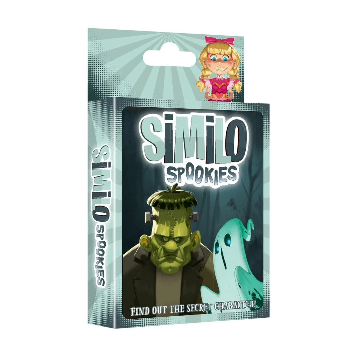Similo Spookies card game angled pack front showing Frankenstein and ghost artwork