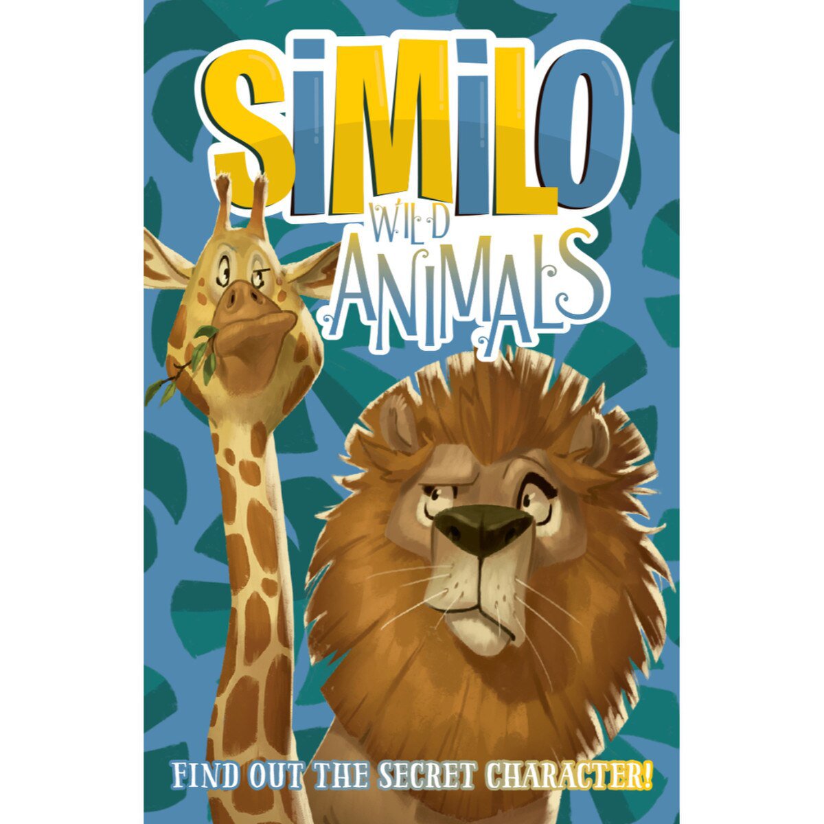 Similo Wild Animals front cover artwork showing giraffe and lion for the cooperative deduction card game