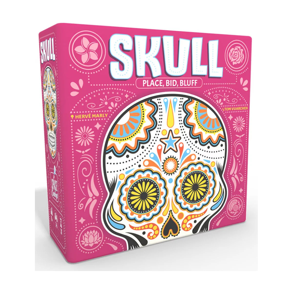 Skull bluffing game angled box front