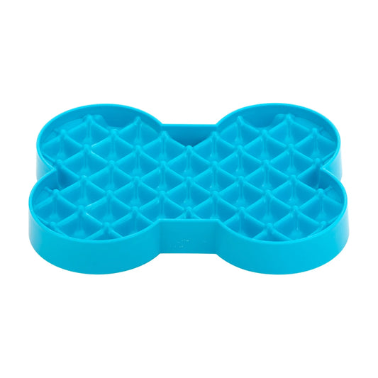 Turquoise LickiMat SloDog Small slow feeder plate top view wide shallow design slows eating