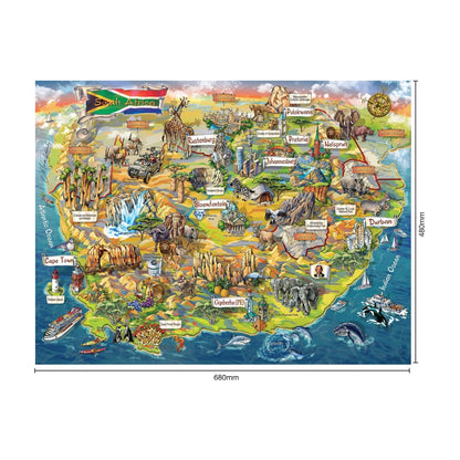 South Africa Landmarks 1000pc jigsaw puzzle artwork with completed size 680 x 480mm
