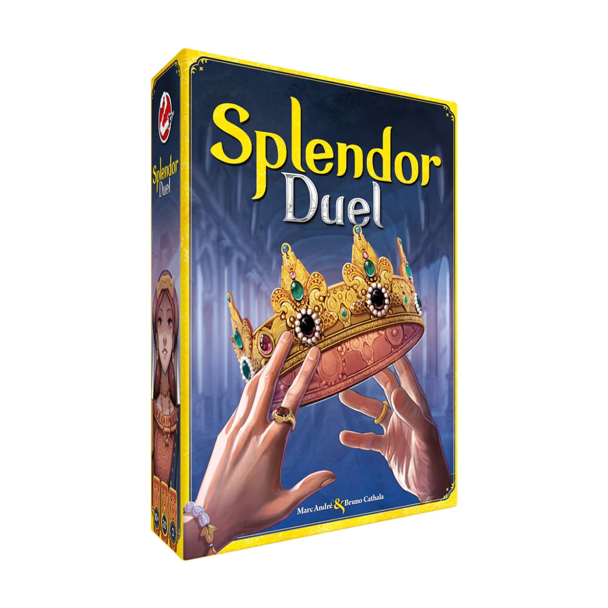 Angled box view of Splendor Duel 2 player strategy board game in the Splendor universe