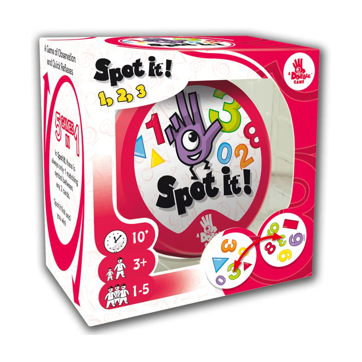 Spot it 123 box game front packaging for kids