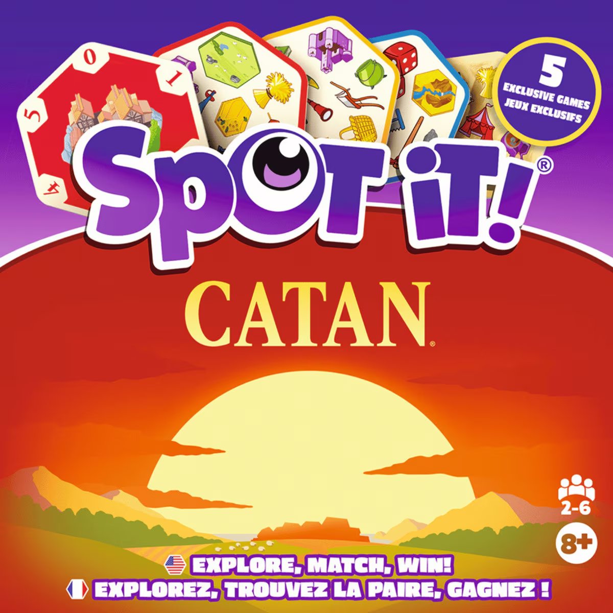Spot It Catan card game front artwork