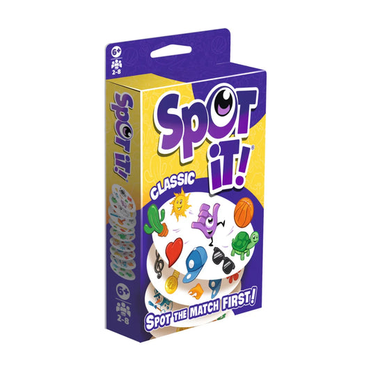 Spot It Classic card game box angled view