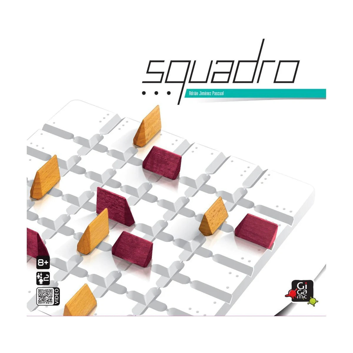 Squadro abstract strategy board game with wooden pieces on the play board