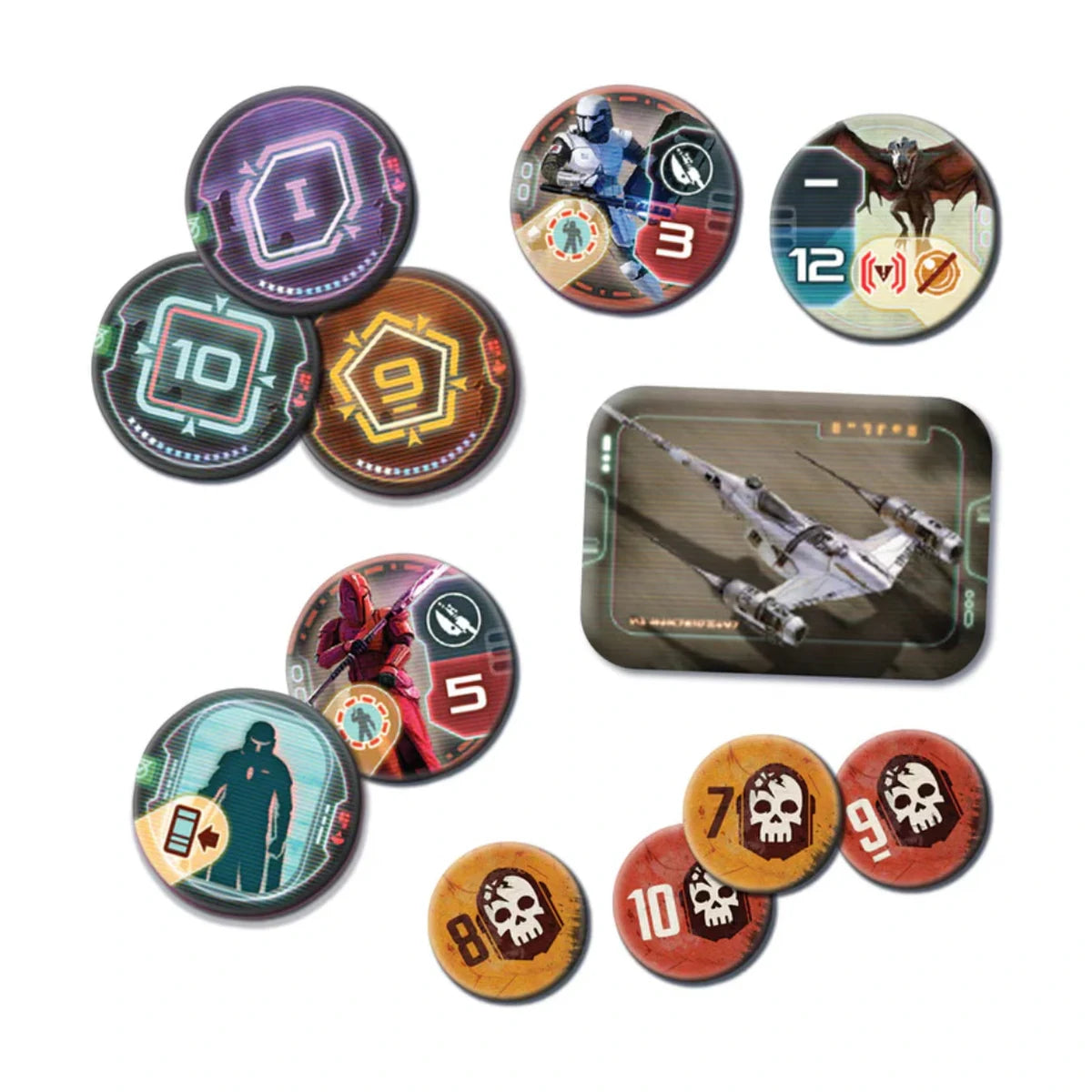 Sworn to the Creed expansion Threat Tokens, damage tokens and Starfighter token