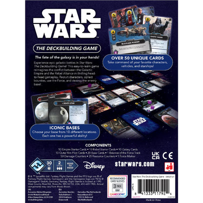 Star Wars The Deckbuilding Game gameplay setup, cards, bases and components