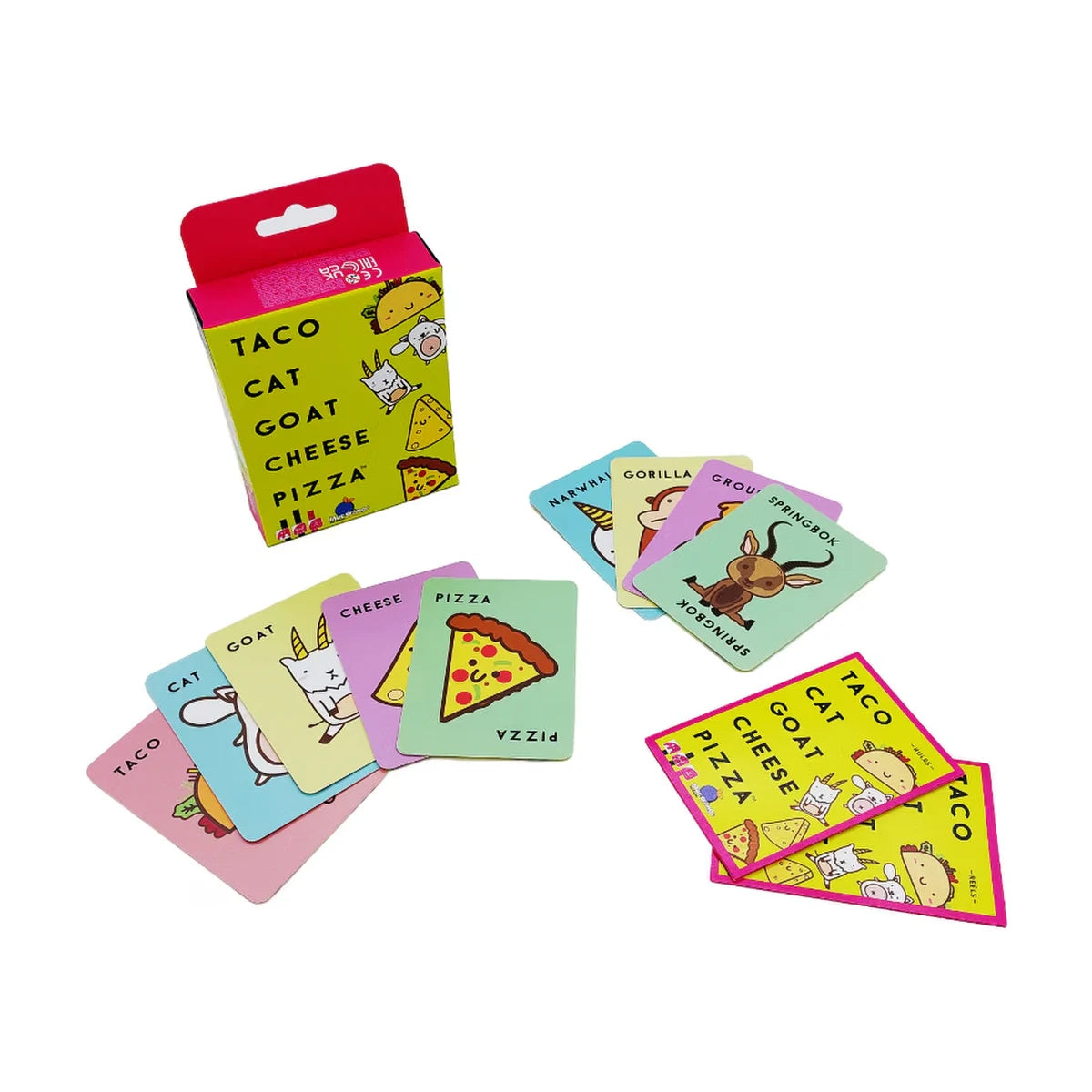 Taco Cat Goat Cheese Pizza card game with box and playing cards
