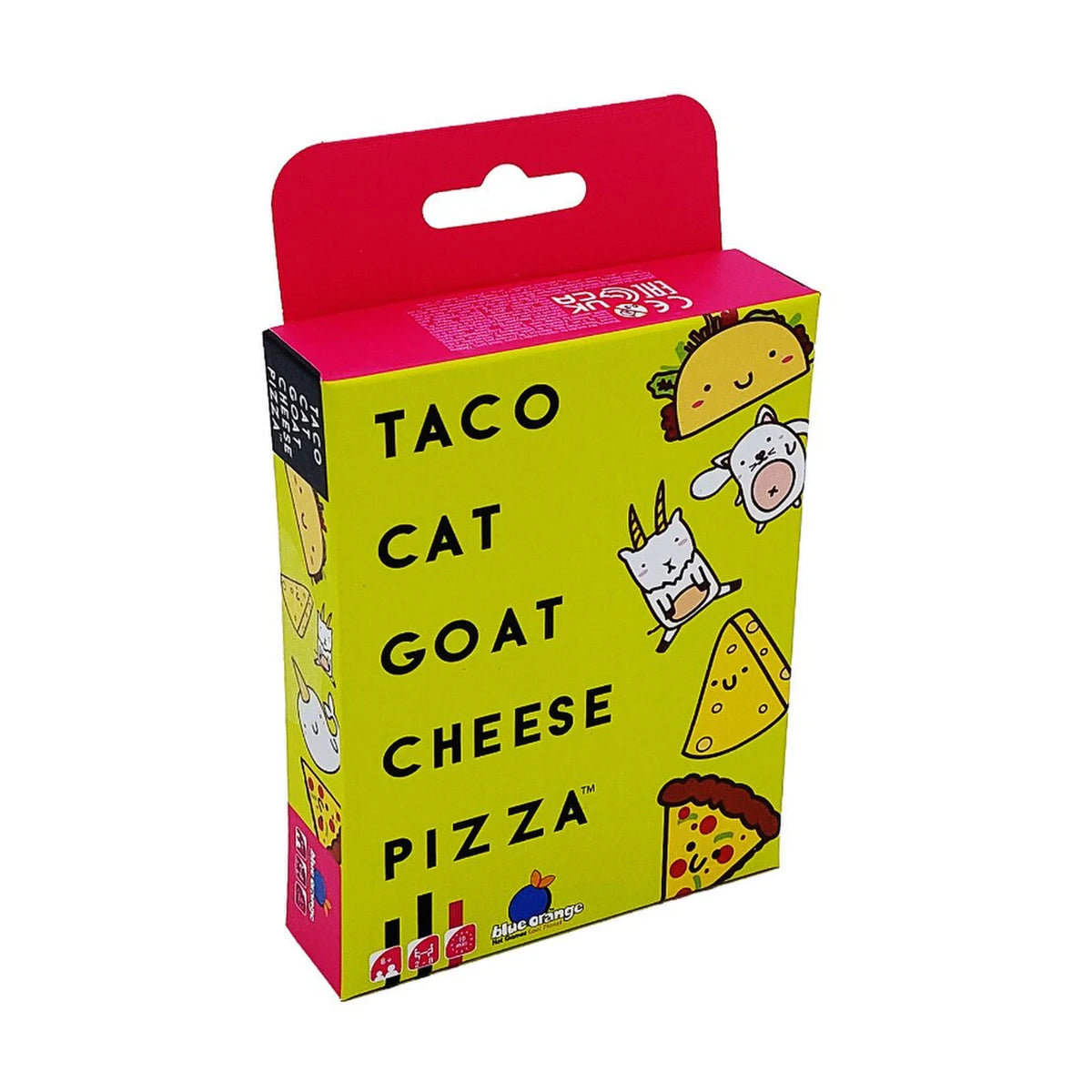 Taco Cat Goat Cheese Pizza family card game box angled view