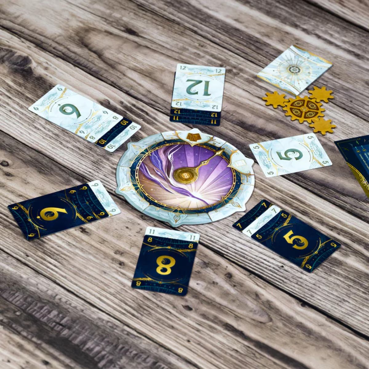 Take Time board game clock challenge close-up with cards