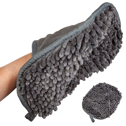 Close-up of Tall Tails Wet Paws Dog Drying Mitt textured absorbent drying surface