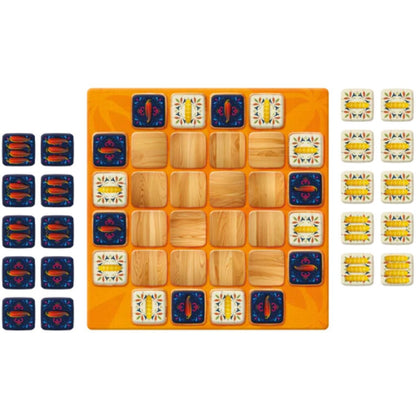 Tapas board game board with croqueta and jalapeño tiles