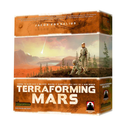 Terraforming Mars board game front box by FryxGames and Stronghold Games
