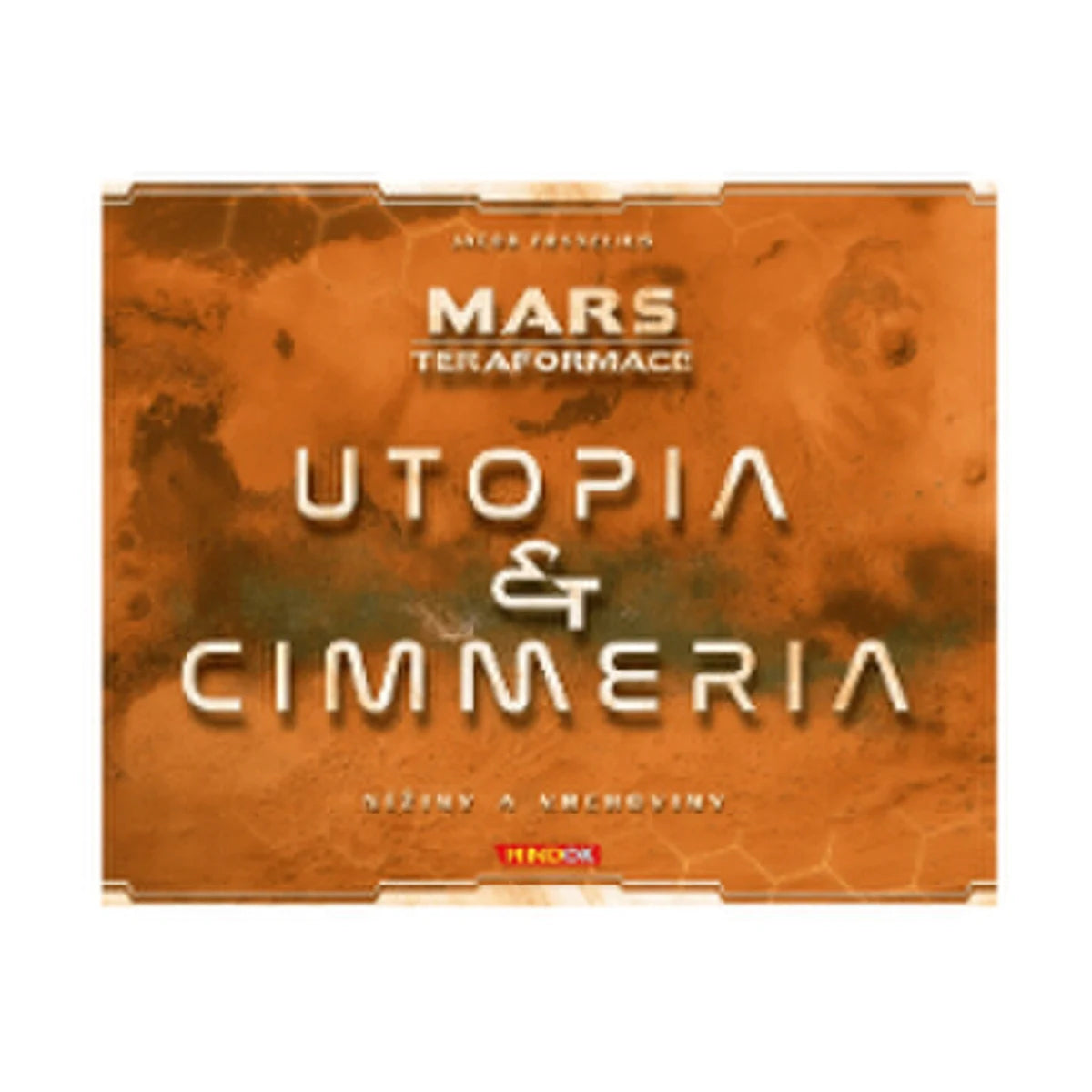 Terraforming Mars Utopia and Cimmeria expansion front cover for the double-sided Mars map board game add-on