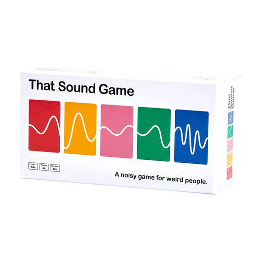 That Sound Game Original Edition party game box for ages 14 plus with colourful sound category artwork