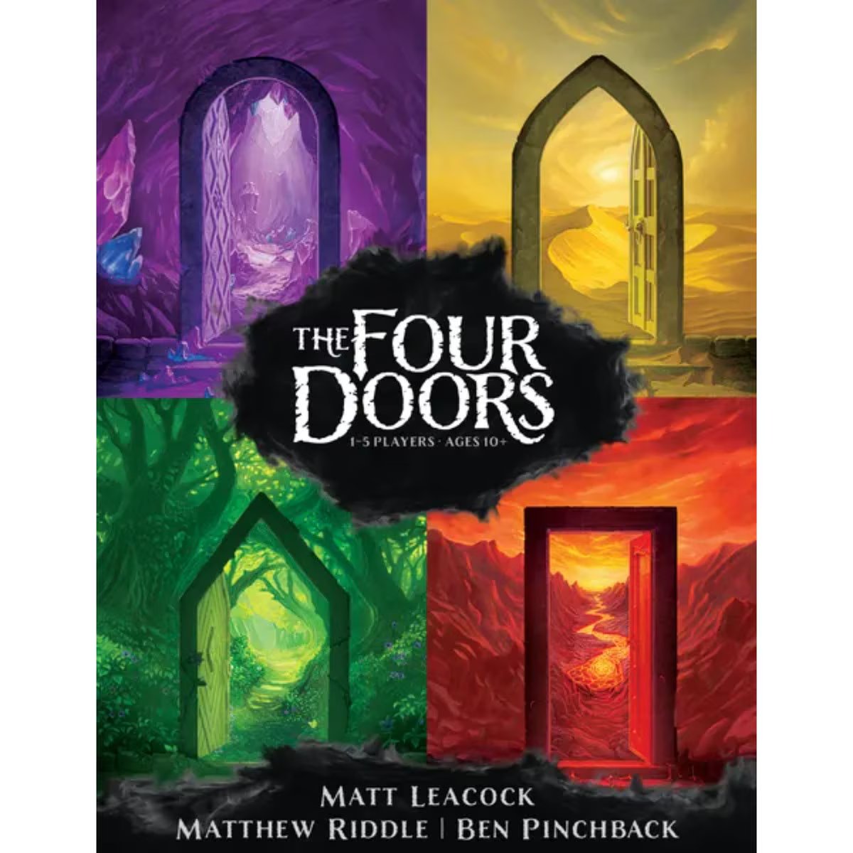 The Four Doors game cover showing four mystical doorways leading to colourful fantasy realms